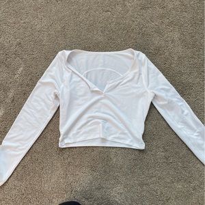 White cropped lululemon long sleeve